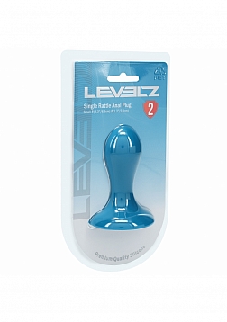 LEVELZ - Single Rattle Liquid Silicone Anal Plug - Small - Teal