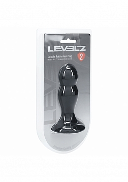 LEVELZ - Double Rattle Liquid Silicone Anal Plug - Medium - Black
