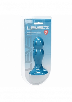 LEVELZ - Double Rattle Liquid Silicone Anal Plug - Medium - Teal