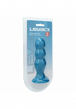 LEVELZ - Tri Rattle Liquid Silicone Anal Plug - Large - Teal