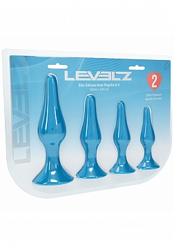 LEVELZ - Slim Silicone Anal Plug Kit of 4 (S,M,L,XL) - Teal