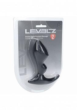 LEVELZ - Double Ripple Silicone Prostate Massager - Black