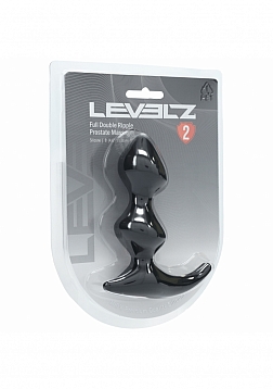 LEVELZ - Full Double Ripple Silicone Prostate Massager - Black