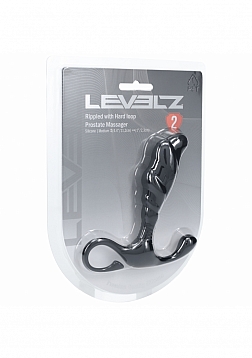 LEVELZ - Rippled with Hard Loop Silicone Prostate Massager - M - Black