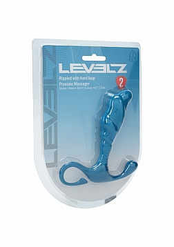 LEVELZ - Rippled with Hard Loop Silicone Prostate Massager - M - Teal