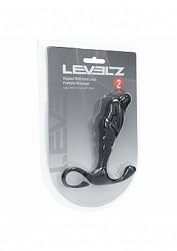 LEVELZ - Rippled with Hard Loop Silicone Prostate Massager - L - Black