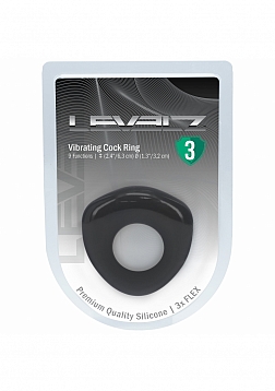 LEVELZ - Sealed Liquid Silicone Vibrating Cock Ring - Black