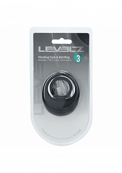 LEVELZ - Vibrating Liquid Silicone Cock & Ball Ring - Black