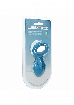LEVELZ - Vibrating Cock and Ball Ring  with Winged Stimulator - Teal