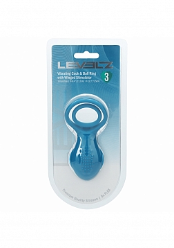 LEVELZ - Vibrating Cock and Ball Ring  with Winged Stimulator - Teal