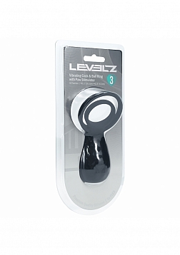 LEVELZ - Vibrating Cock and Ball Ring  with Paw Stimulator - Black