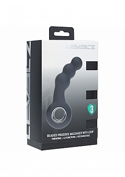 LEVELZ - Vibrating Beaded Silicone Prostate Massager with Loop - Black