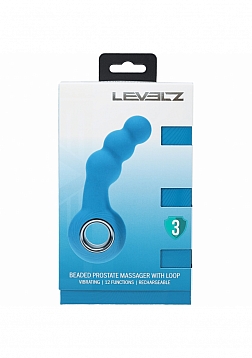 LEVELZ - Vibrating Beaded Silicone Prostate Massager with Loop - Teal