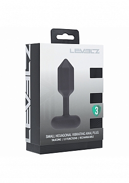 LEVELZ - Hexagonal Vibrating Silicone Anal Plug - Small - Black