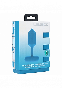 LEVELZ - Hexagonal Vibrating Silicone Anal Plug - Small - Teal