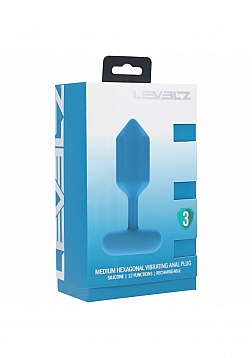 LEVELZ - Hexagonal Vibrating Silicone Anal Plug - Medium - Teal