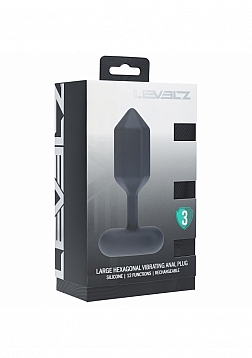 LEVELZ - Hexagonal Vibrating Silicone Anal Plug - Large - Black