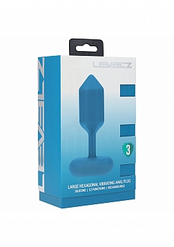 LEVELZ - Hexagonal Vibrating Silicone Anal Plug - Large - Teal