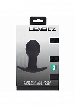 LEVELZ - Single Bulb Vibrating Silicone Anal Plug - Black
