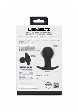 LEVELZ - Single Bulb Vibrating Silicone Anal Plug - Black