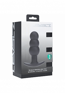 LEVELZ - Tri Bulb Vibrating Silicone Anal Plug - Black