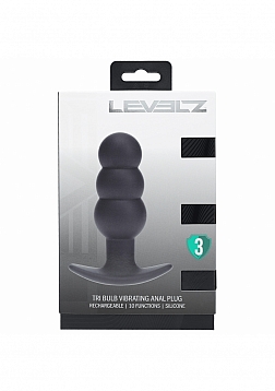LEVELZ - Tri Bulb Vibrating Silicone Anal Plug - Black