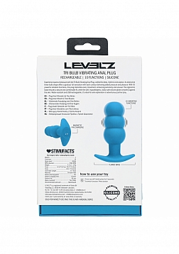 LEVELZ - Tri Bulb Vibrating Silicone Anal Plug - Teal