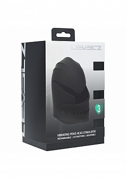 LEVELZ - Adjustable Vibrating Silicone Penis Head Stimulator - Black
