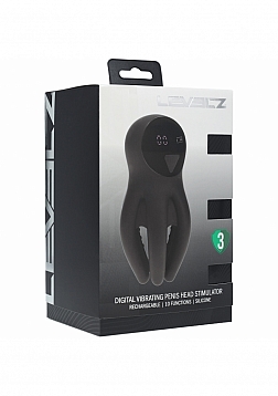 LEVELZ - Digital Vibrating Silicone Penis Head Stimulator with Tentacles - Black