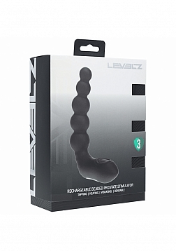 LEVELZ - Vibrating - Heating - Bendable - Tapping Beaded Silicone Prostate Stimulator - Black
