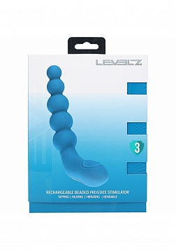 LEVELZ - Vibrating - Heating - Bendable - Tapping Beaded Silicone Prostate Stimulator - Teal