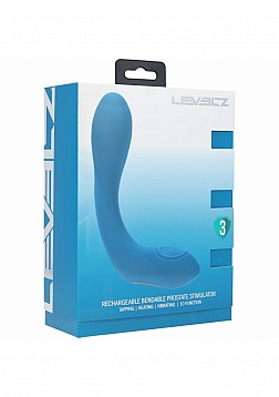 LEVELZ - Vibrating - Heating - Bendable - Tapping Silicone Prostate Stimulator - Teal