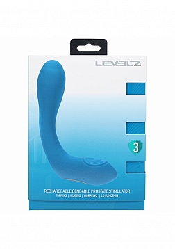 LEVELZ - Vibrating - Heating - Bendable - Tapping Silicone Prostate Stimulator - Teal
