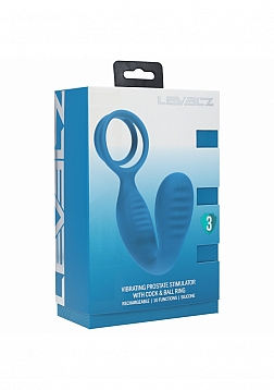 LEVELZ - Vibrating Silicone Prostate Stimulator with Cock & Ball Ring - Teal