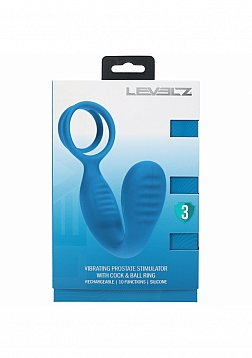 LEVELZ - Vibrating Silicone Prostate Stimulator with Cock & Ball Ring - Teal