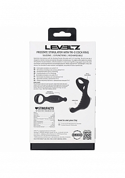 LEVELZ - Vibrating  Silicone Prostate Stimulator with Tri O Cock Ring  - Black