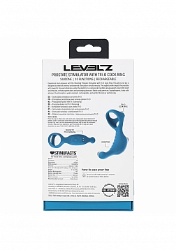 LEVELZ - Vibrating  Silicone Prostate Stimulator with Tri O Cock Ring - Teal