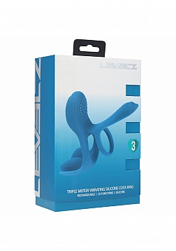 LEVELZ - Triple Motor Vibrating Silicone Cock Ring - Teal