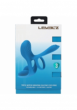 LEVELZ - Triple Motor Vibrating Silicone Cock Ring - Teal
