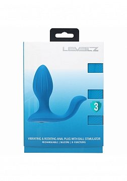 LEVELZ - Vibrating & Rotating Silicone Anal Plug with Ball Stimulator - Teal