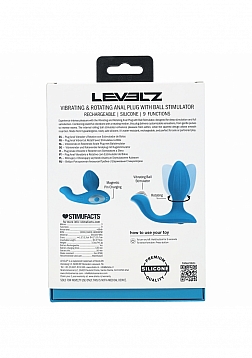 LEVELZ - Vibrating & Rotating Silicone Anal Plug with Ball Stimulator - Teal