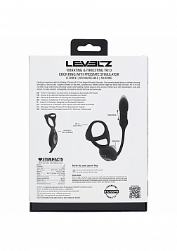 LEVELZ - Vibrating & Thrusting Silicone Tri O Cock Ring with Prostate Stimulator - Black
