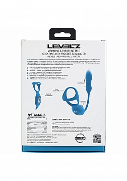 LEVELZ - Vibrating & Thrusting Silicone Tri O Cock Ring with Prostate Stimulator - Teal