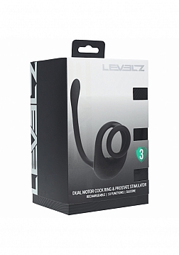 LEVELZ - Dual Motor Silicone Cock Ring with Prostate Stimulator - Black