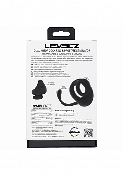 LEVELZ - Dual Motor Silicone Cock Ring with Prostate Stimulator - Black