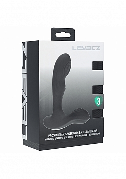 LEVELZ - Vibrating & Tapping Silicone Prostate Massager with Ball Stimulator - Black