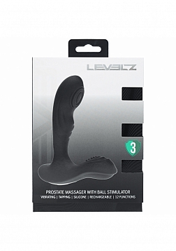 LEVELZ - Vibrating & Tapping Silicone Prostate Massager with Ball Stimulator - Black
