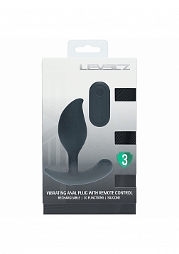 LEVELZ - Remote Control Vibrating Liquid Silicone Anal Plug - Black