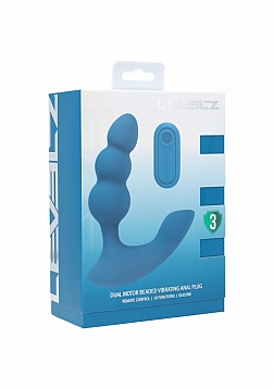 LEVELZ - Dual Motor Remote Control Beaded Vibrating Liquid Silicone Prostate Stimulator  - Teal