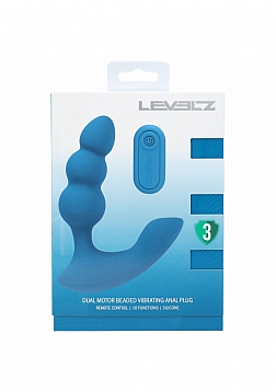 LEVELZ - Dual Motor Remote Control Beaded Vibrating Liquid Silicone Prostate Stimulator  - Teal